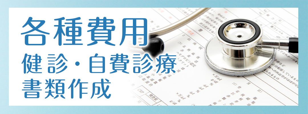 各種費用(健診・自費診療・書類作成)|詳しくはコチラ